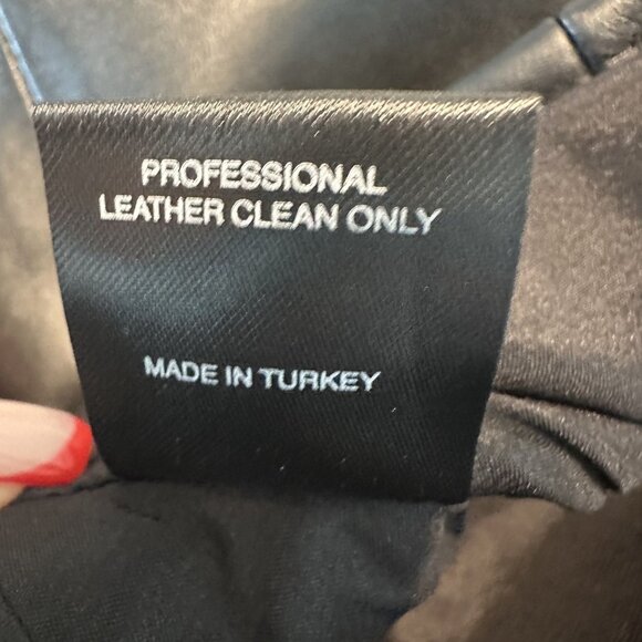 NWT Ceren Ocak Black Lamb Leather Buckle Detail Mini Skirt Women's X-Small XS - Picture 6 of 10